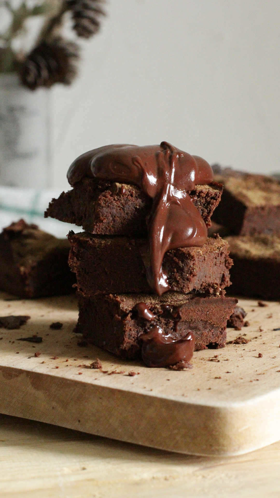 Brownie recheado de ninho com nutella